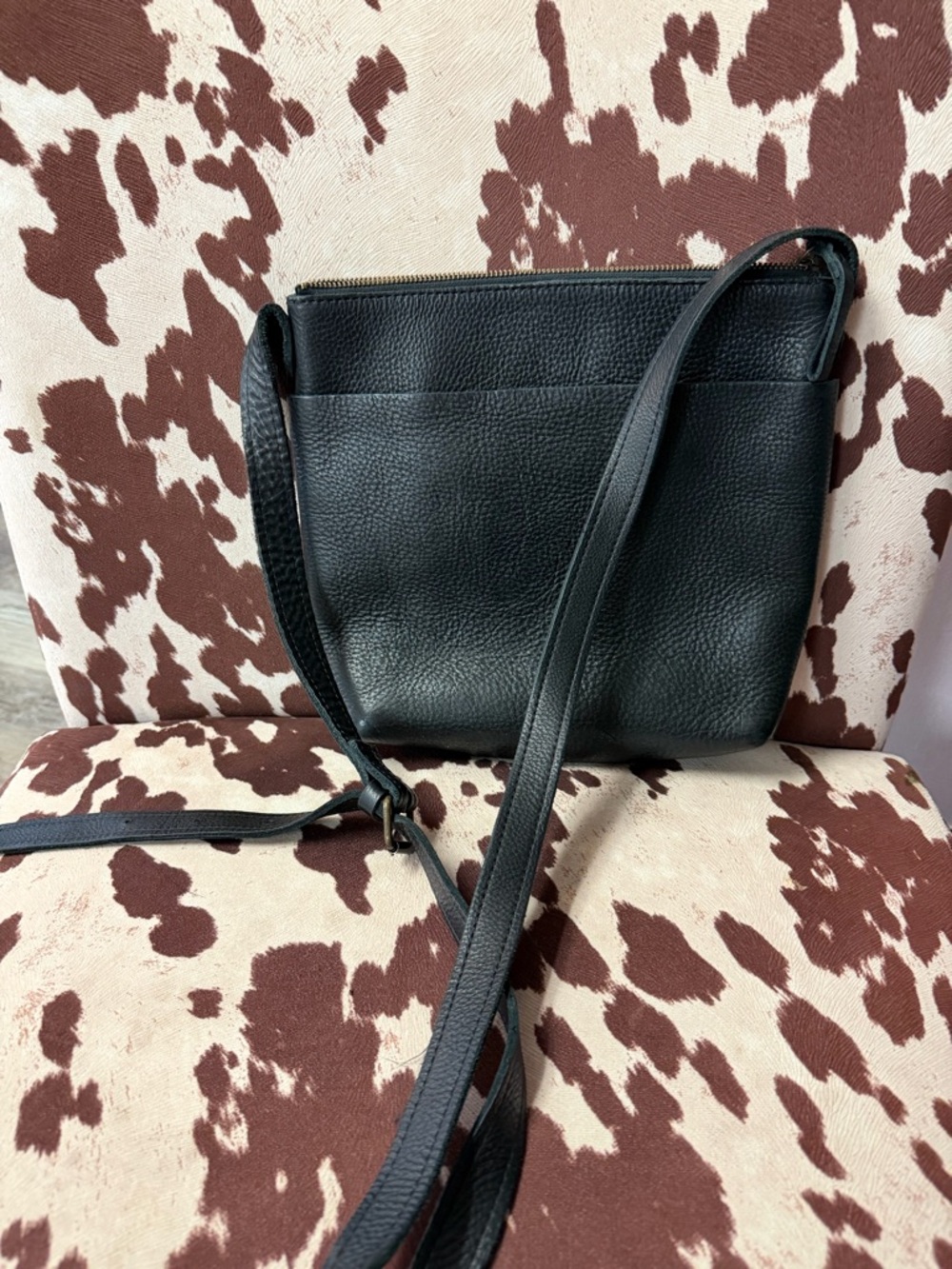 Classic Black Leather Crossbody Bag